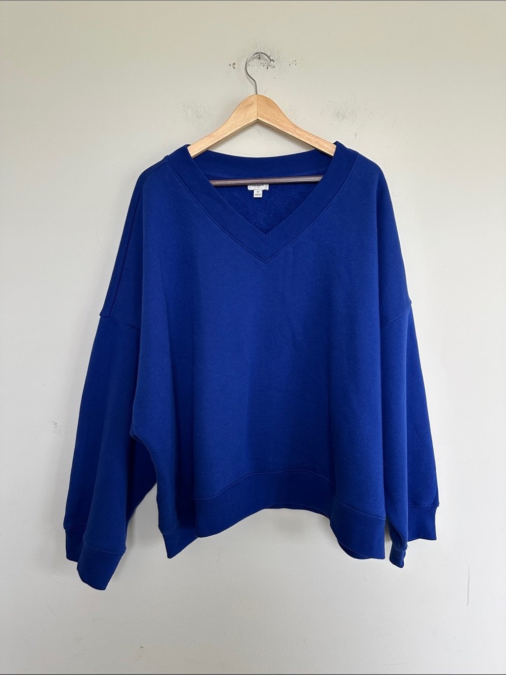 J. Crew Royal Blue V-Neck Oversized Sweater